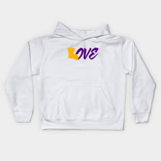 Louisiana Love - Purple and Gold Kids Hoodie